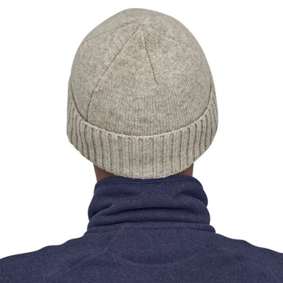 Brand New Patagonia Brodeo Beanie Recycled Wool Drifter Grey Logo Hat Ski Hike - Picture 13 of 15